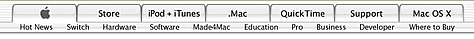 Navigation on the Apple Web site