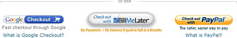Blue Nile's checkout options