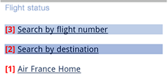Checking flight status on Air France’s mobile site