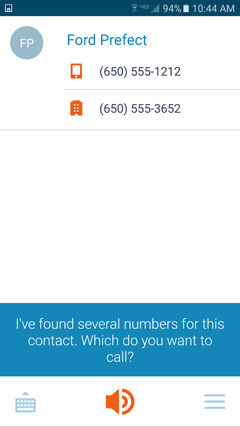 Assistant's call disambiguation