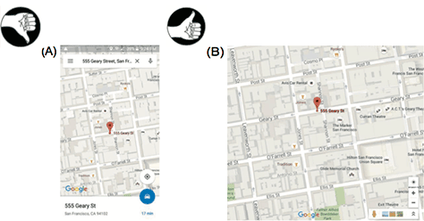 Google Maps uses inconsistent gestures