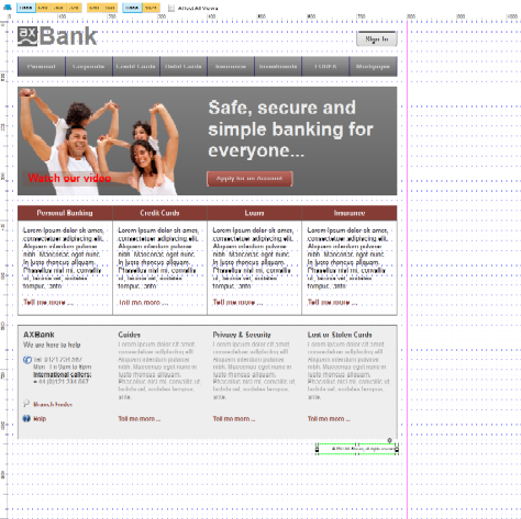 Adaptive view of a page