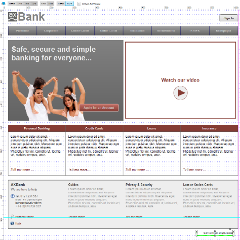 Adaptive view of a page with a viewport width of 1024 pixels