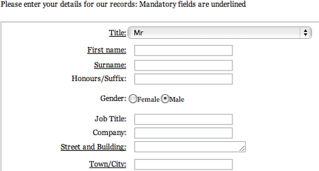 Underlining as a required-field indicator